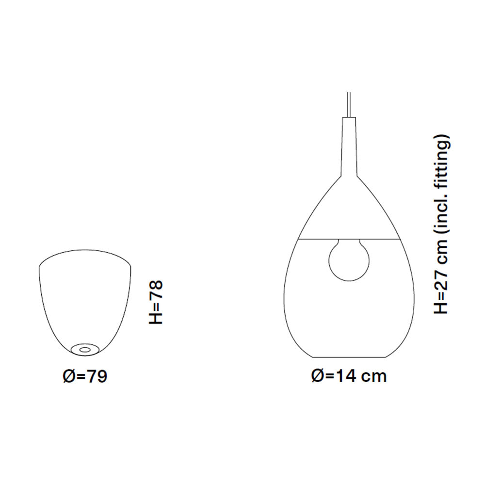 Lute Small Pendant Obsidian / Platinum - LA101486