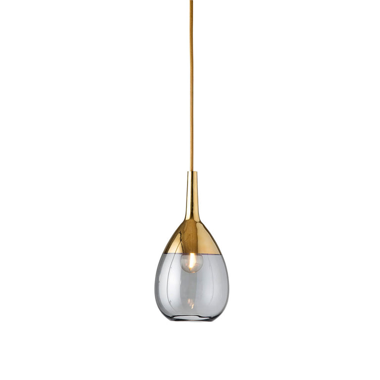 Lute Small Pendant Smokey Grey / Gold - LA101488