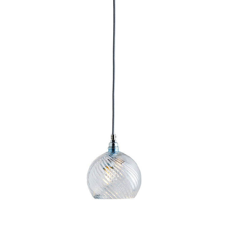 Rowan Small Pendant Matt Silver / Swirl Pattern - LA101503
