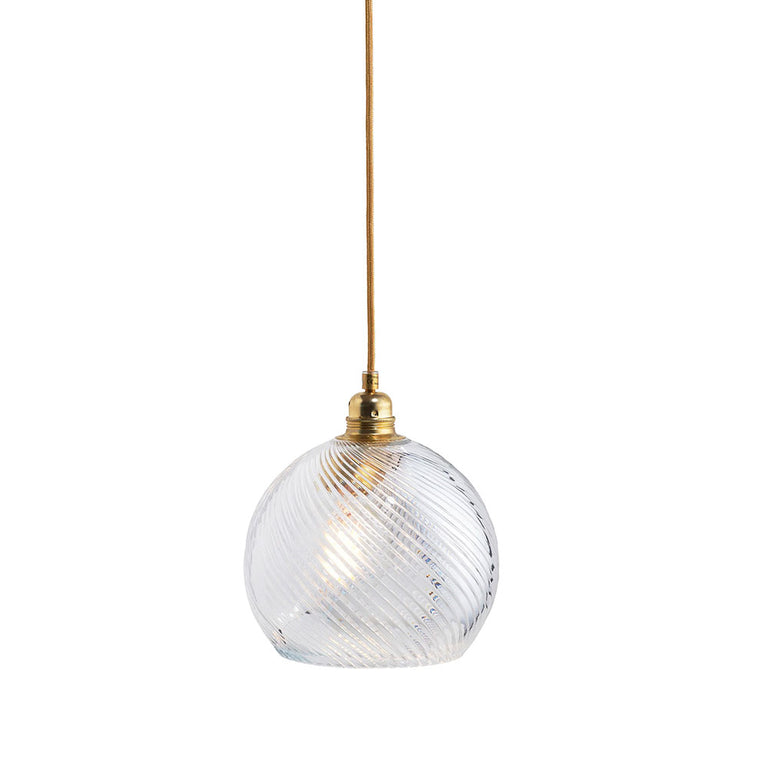 Rowan Medium Pendant Matt Gold / Swirl Pattern - LA101504