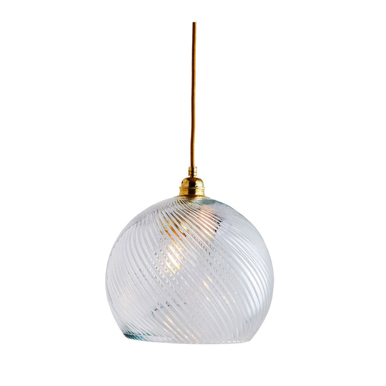 Rowan Large Pendant Matt Gold / Swirl Pattern - LA101506