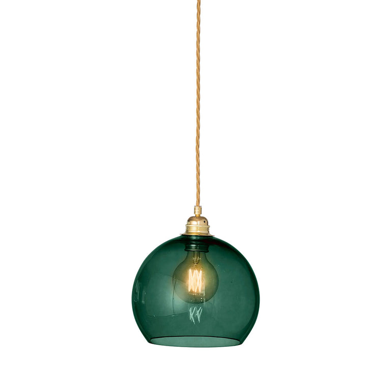 Rowan Medium Pendant Matt Gold / Ivy Green - LA101606