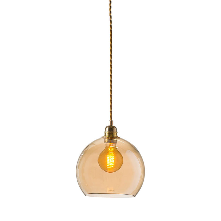 Rowan Medium Pendant Matt Gold / Golden Smoke - LA101614