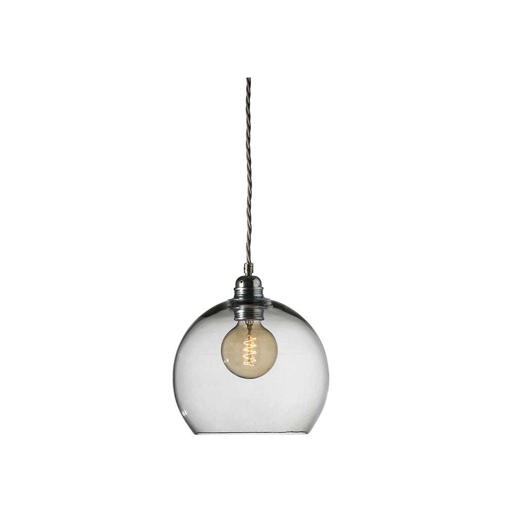 Rowan Medium Pendant Matt Silver / Smokey Grey - LA101617