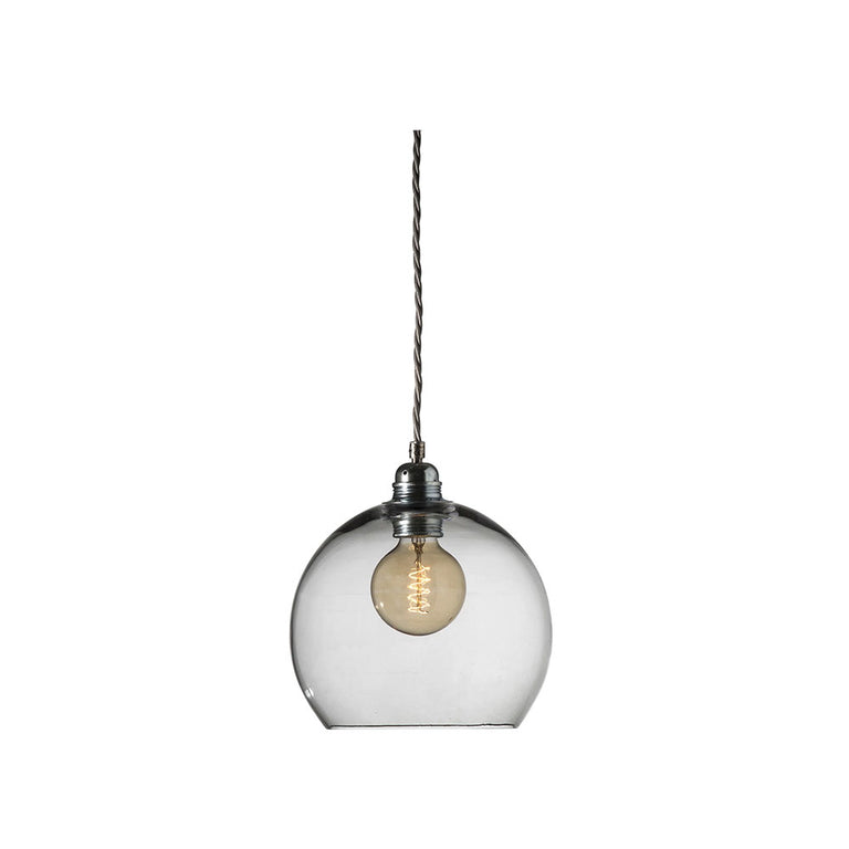 Rowan Medium Pendant Matt Silver / Smokey Grey - LA101617