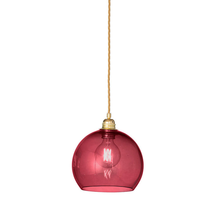 Rowan Medium Pendant Matt Gold / Ruby - LA101623