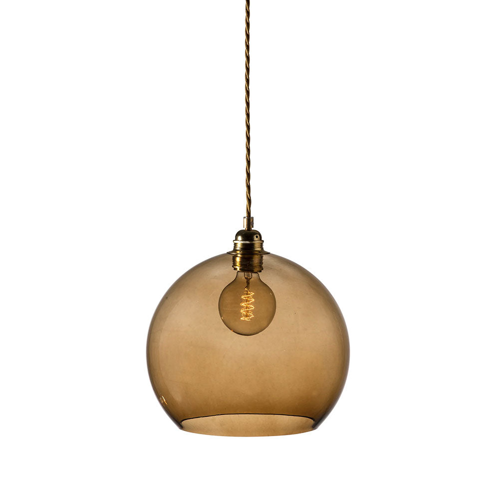 Rowan Large Pendant Matt Gold / Chestnut Brown - LA101634