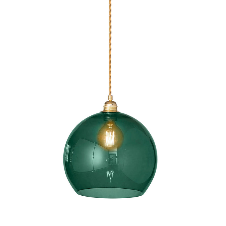 Rowan Large Pendant Matt Gold / Ivy Green - LA101651