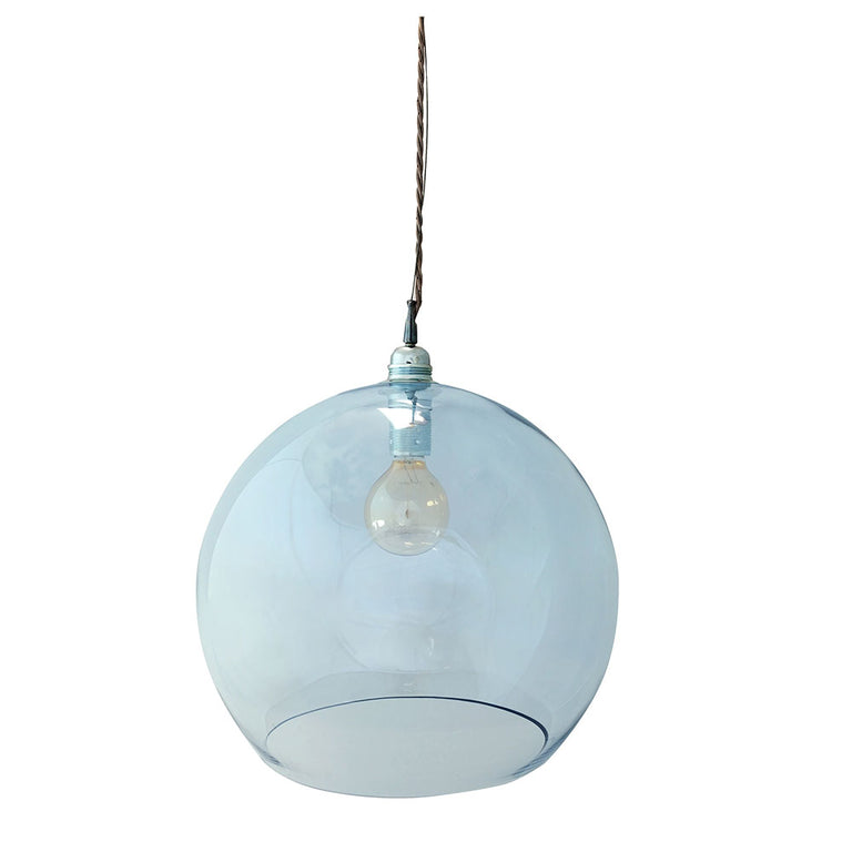 Rowan Extra Large Pendant Matt Silver / Topaz Blue - LA101753