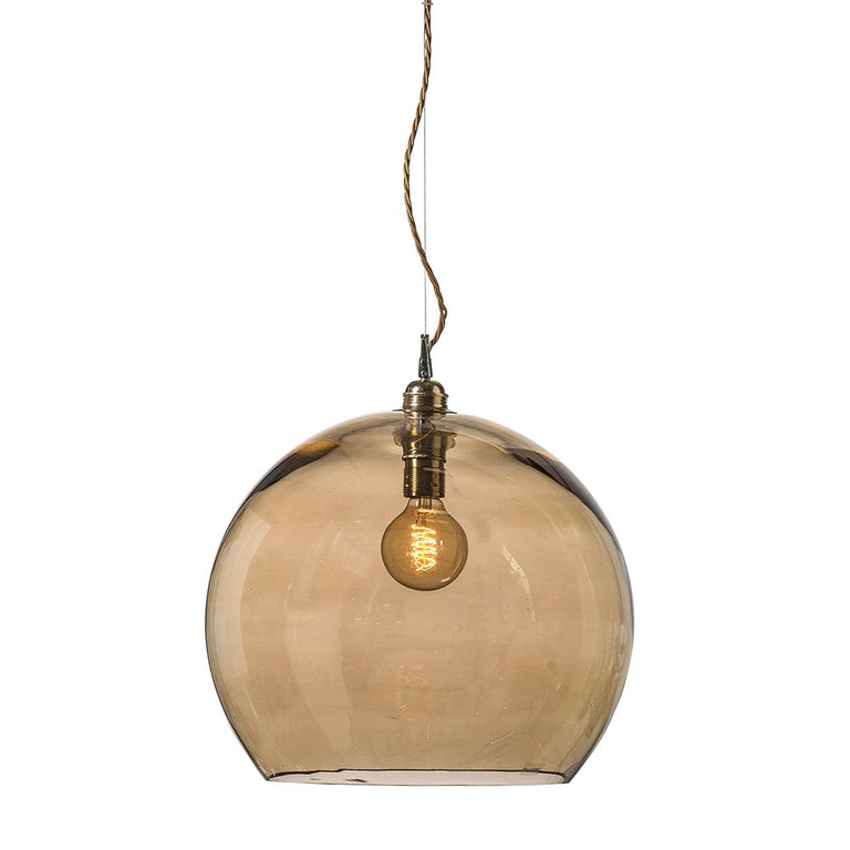 Rowan Extra Large Pendant Matt Gold / Chestnut Brown - LA101756
