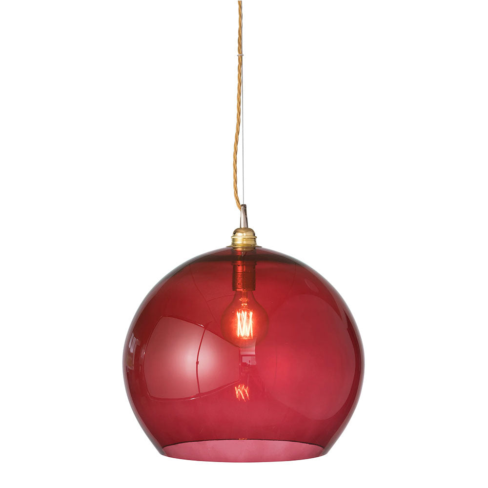 Rowan Extra Large Pendant Matt Gold / Ruby- LA101766