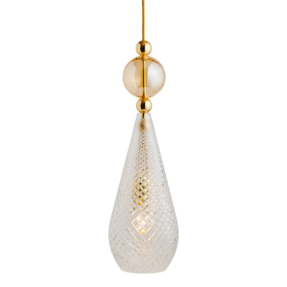 Smykke Large Gold Pendant Crystal Pattern / Golden Smoke Ball - LA101877