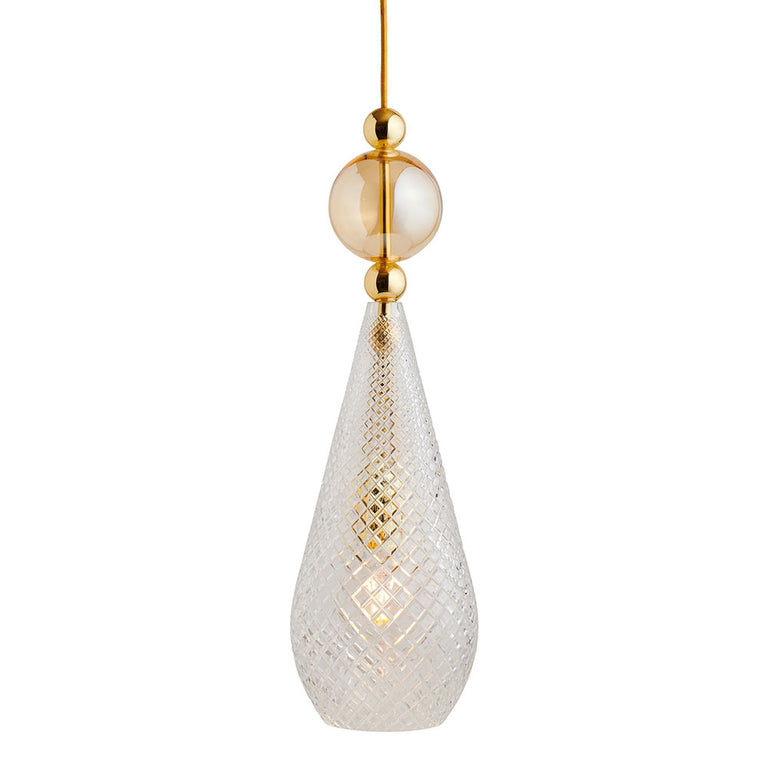 Smykke Large Gold Pendant Crystal Pattern / Golden Smoke Ball - LA101877