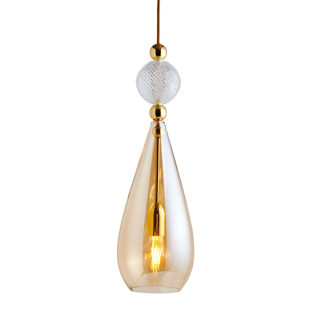 Smykke Large Gold Pendant Golden Smoke / Crystal Pattern Ball - LA101881