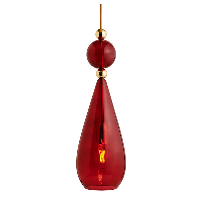 Smykke Large Gold Pendant Ruby / Ruby Ball - LA101887