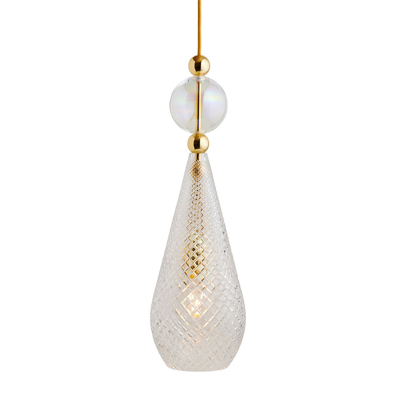 Smykke Large Gold Pendant Crystal Pattern / Chameleon Ball - LA101890
