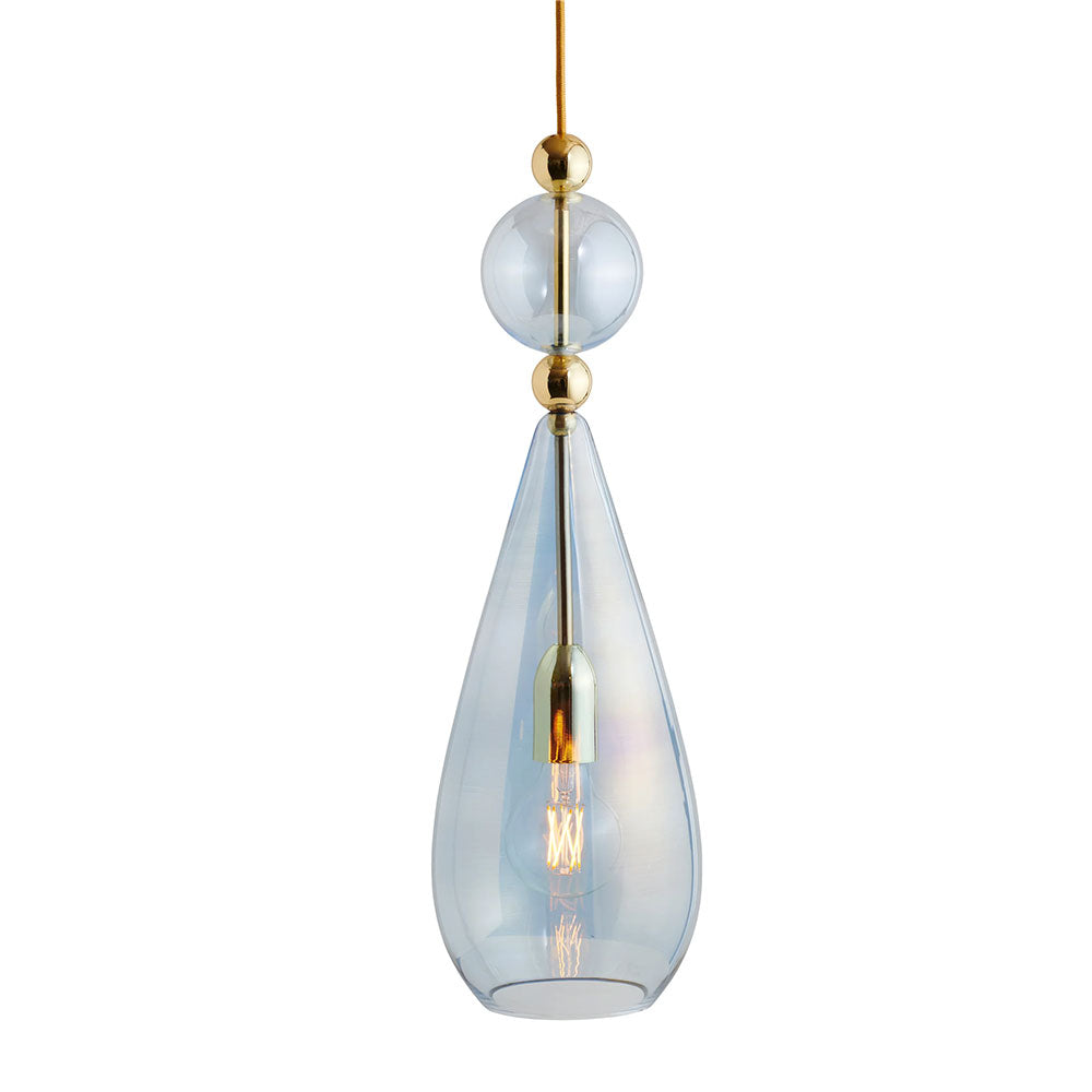 Smykke Large Gold Pendant Topaz Blue / Topaz Blue Ball - LA101906