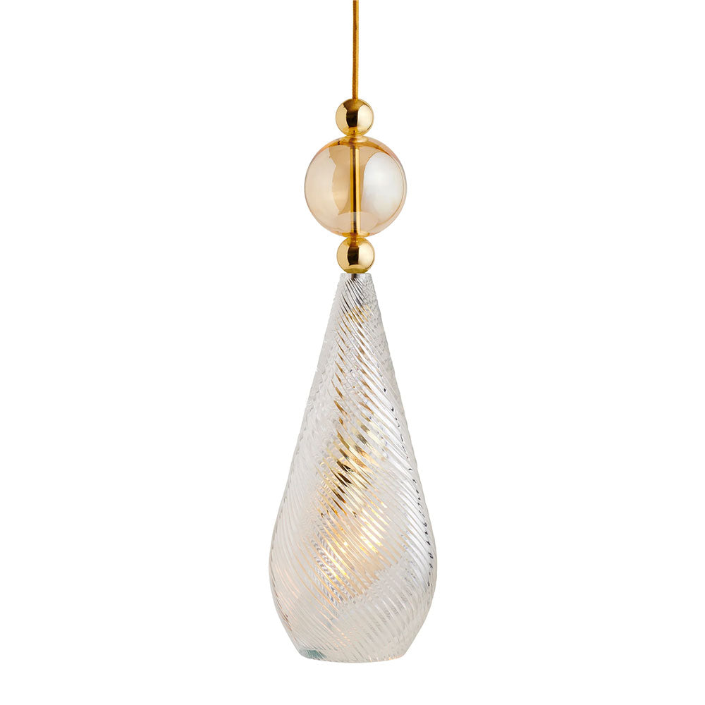 Smykke Large Gold Pendant Crystal Swirl / Golden Smoke Ball -LA101911