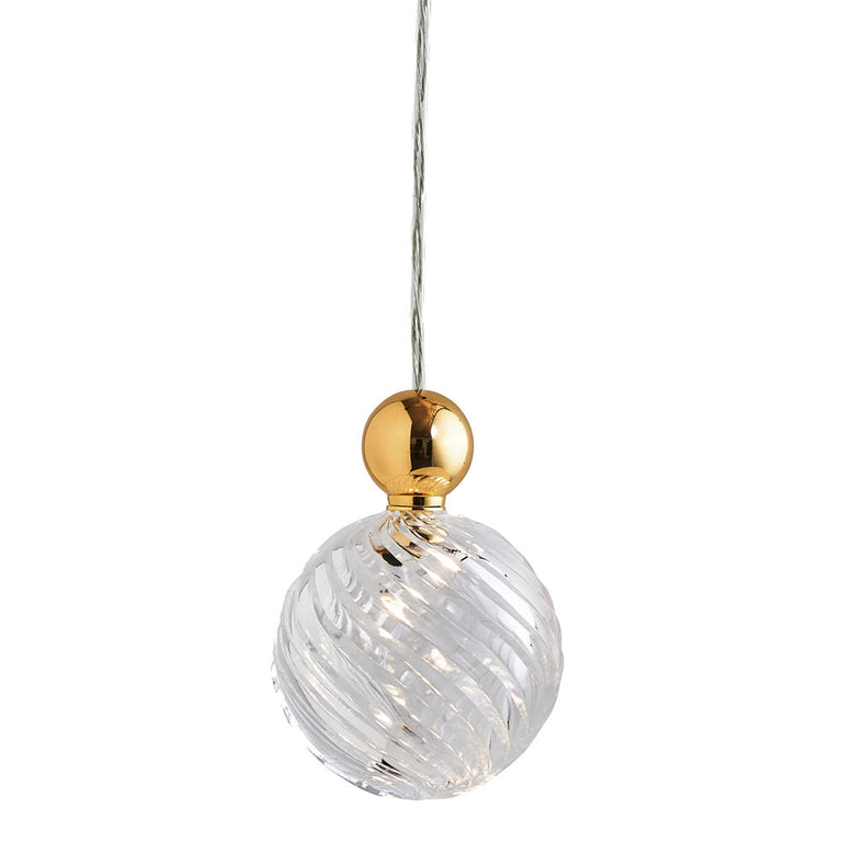 Uva Large Gold Pendant / Crystal Swirl - LA101998