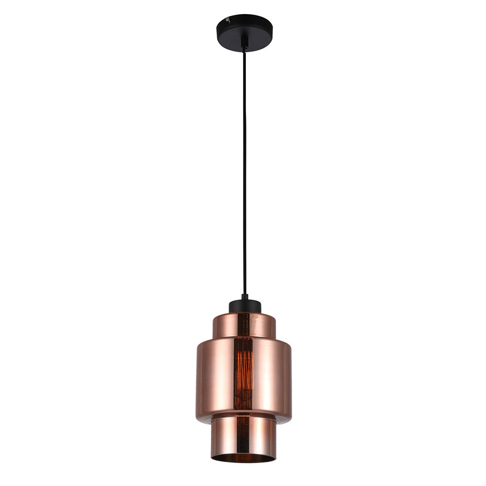 Double Cylinder Glass Pendant Copper - Lamina3