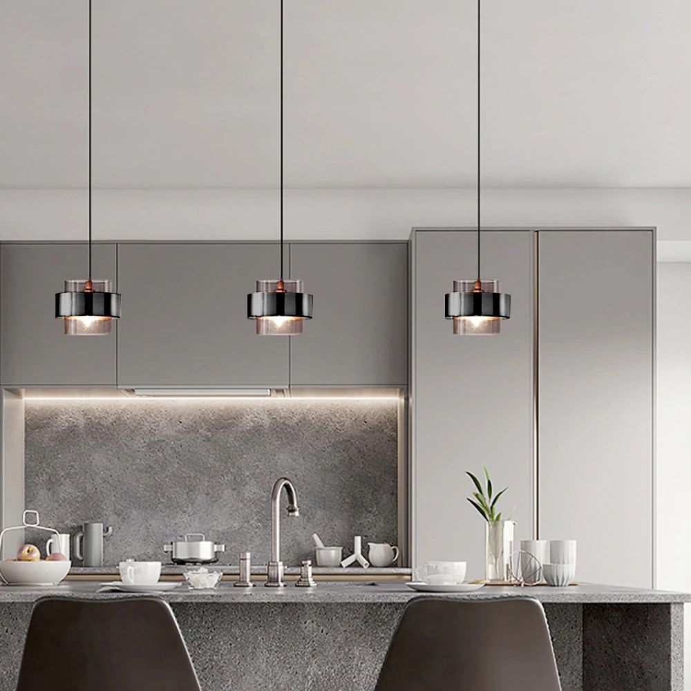 Layla Cylindrical Pendant Light Black