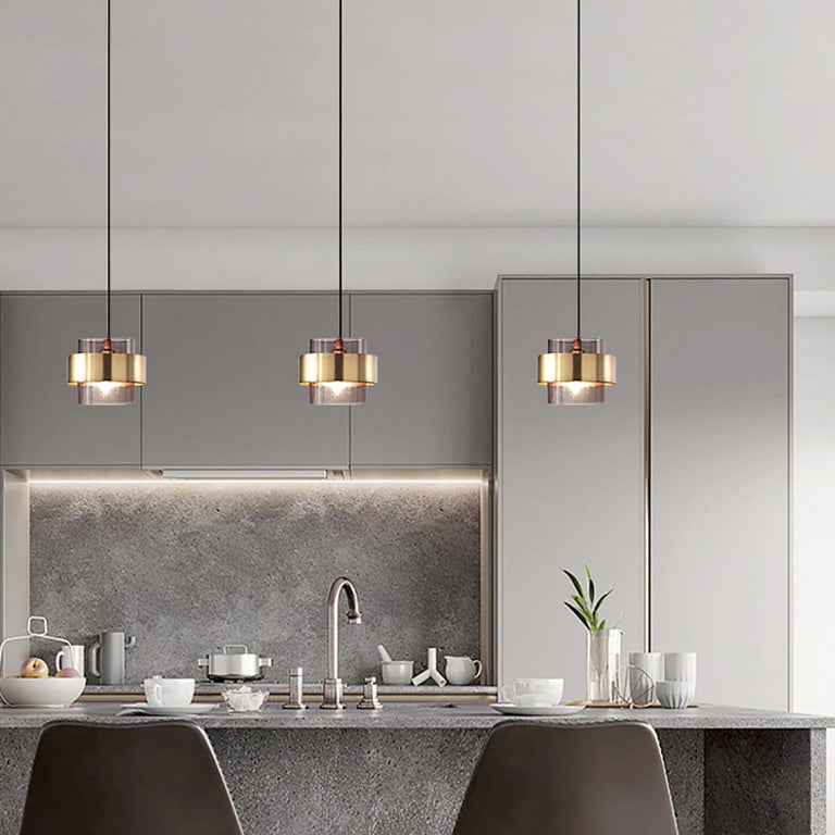 Layla Cylindrical Pendant Light Gold