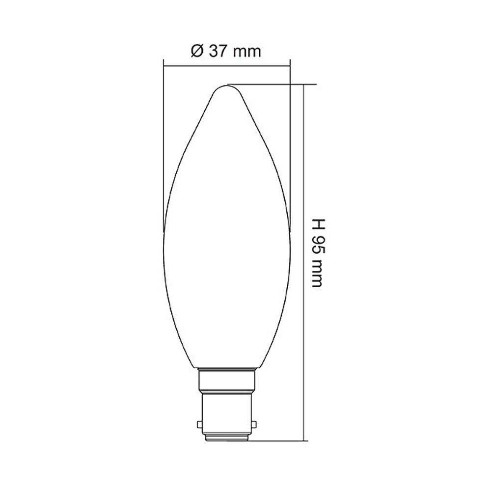 Filament Opal Candle 4W B15 Dimmable LED Globe / Daylight - LCA50B15D