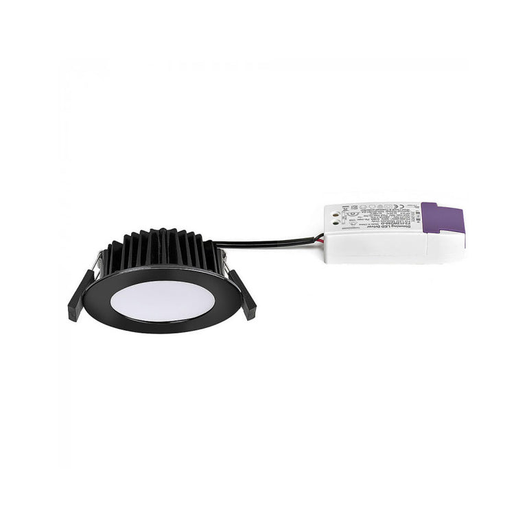 Low Profile 10W LED Dimmable Downlight Black / Tri-Colour - LDE90-BL