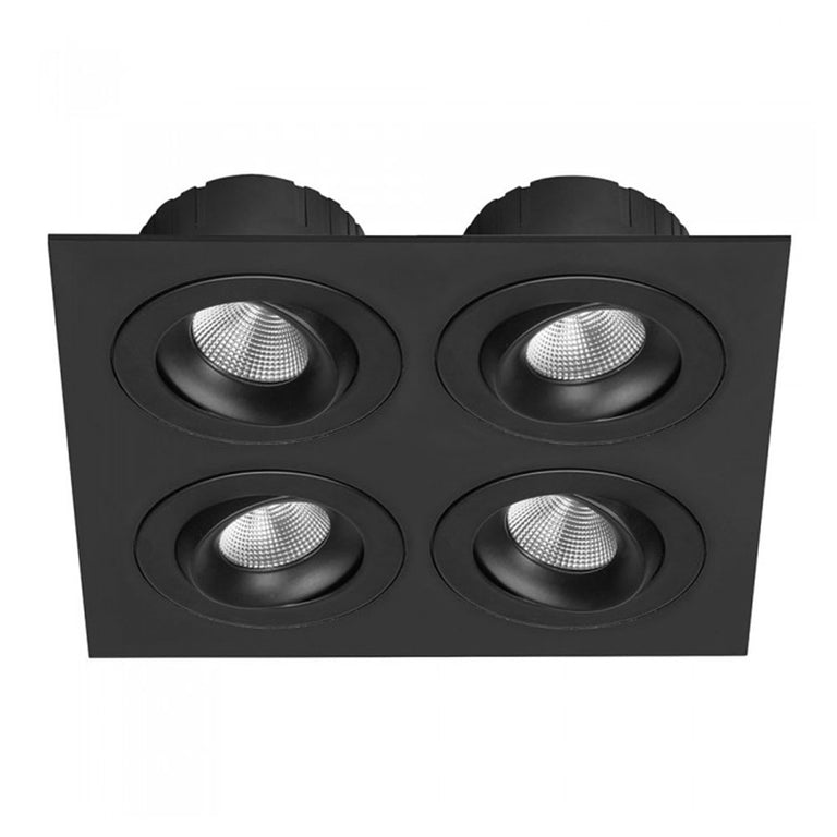 Multiform 32W Dimmable LED Downlight Black / Warm White - 4xLDL-TLT-BL + LDL-PLATE4-BL