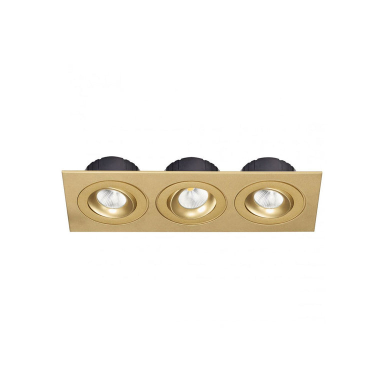 Multiform 24W Dimmable LED Downlight Gold / Warm White - 3xLDL-TLT-GD + LDL-PLATE3-GD