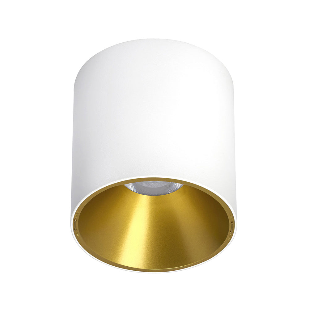 Equator 10W LED Dimmable Surface Mount Downlight White / Gold / Warm White - LDLS115-WH + LDLS-REF-GD