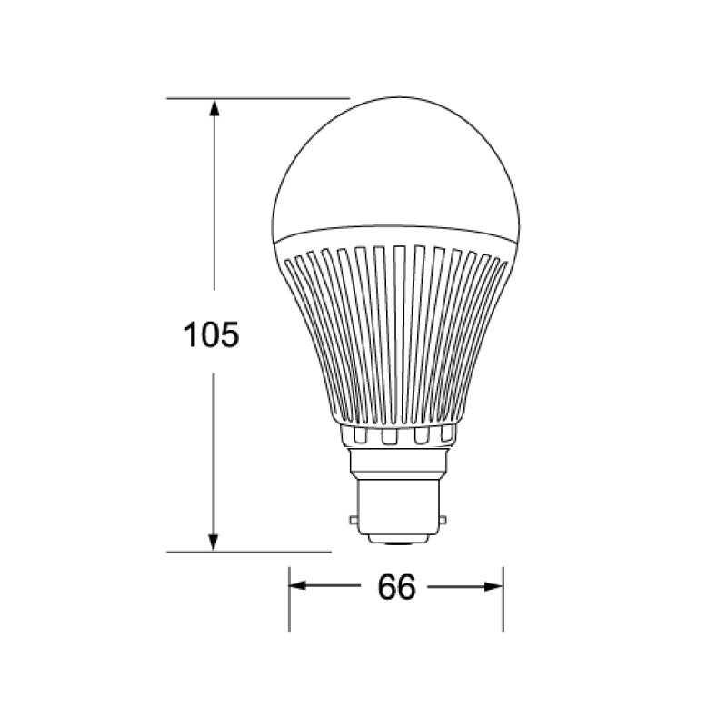 LED A60 HP 240V 12W B22 Clear Warm White Dimmable - 250719D