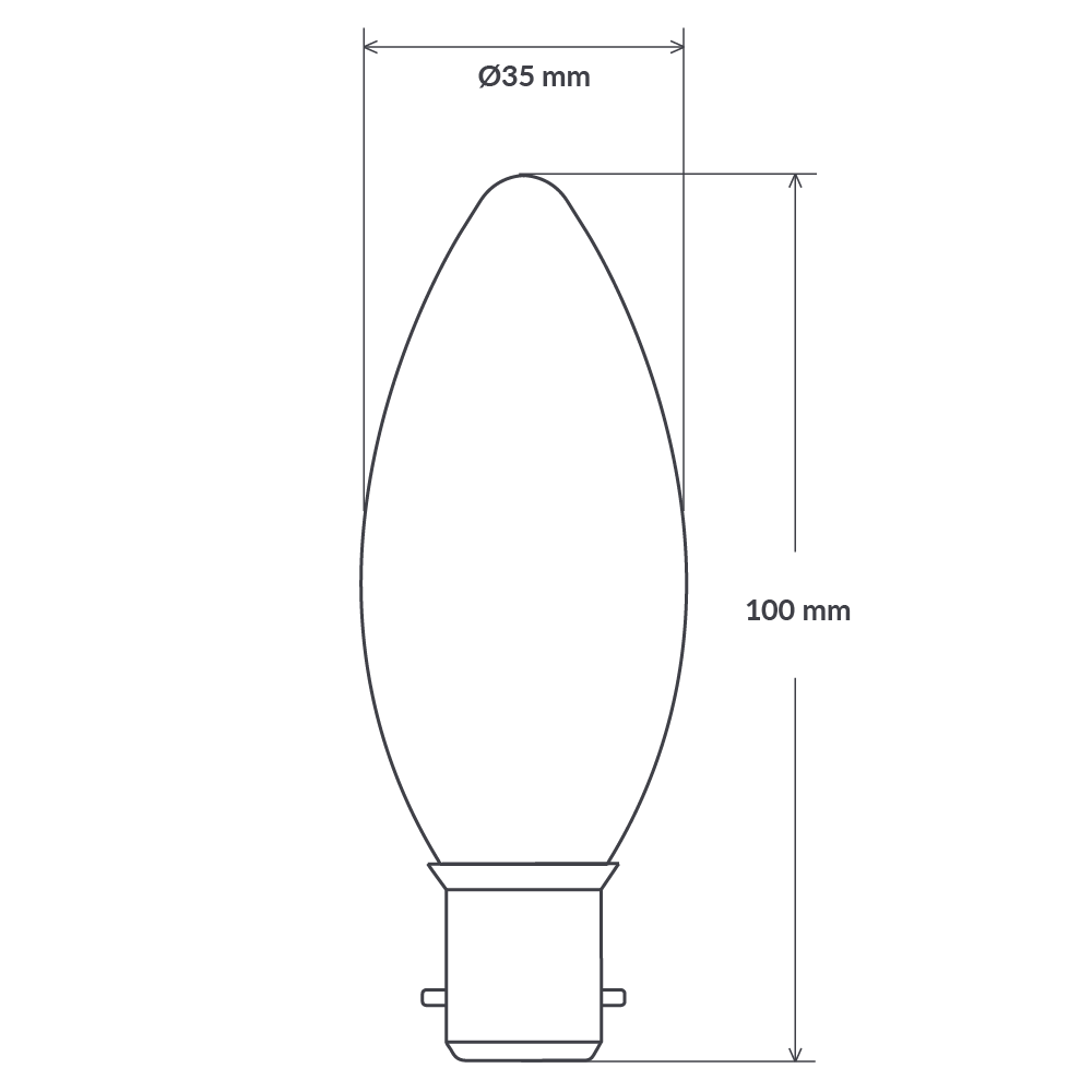 Filament Clear Candle LED 5.5W B22 Dimmable / Warm White - F5.522-C35-C-27K