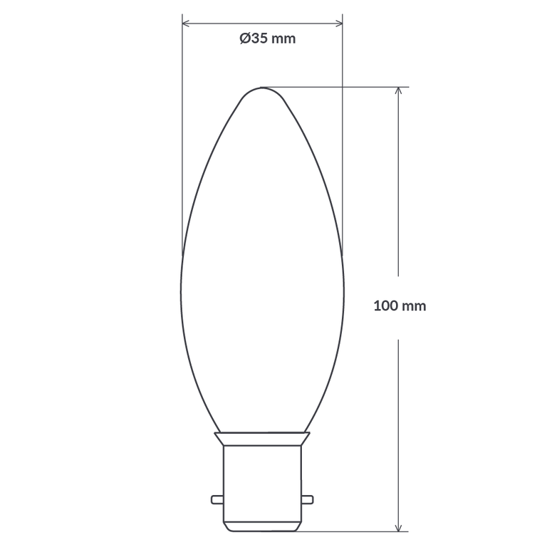 Filament Clear Candle LED 5.5W B22 Dimmable / Warm White - F5.522-C35-C-27K