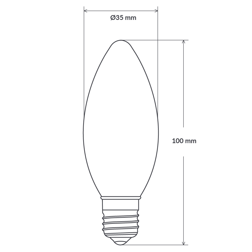 Filament Frosted Candle LED 4W E27 Dimmable / Warm White - F427-C35-F-27K