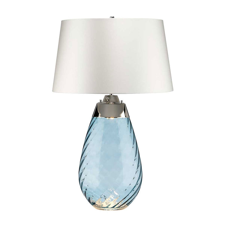 Lena 2 Light Large Table Lamp Blue / White - LENA-TL-L-BLUE-OWSS