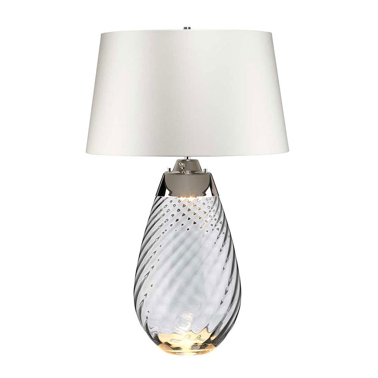 Lena 2 Light Large Table Lamp Smoke / White - LENA-TL-L-SMOKE-OWSS
