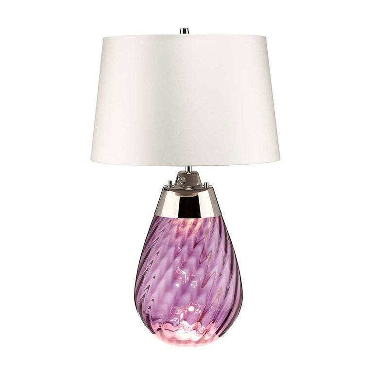 Lena 2 Light Small Table Lamp Plum / White - LENA-TL-S-PLUM-OWSS