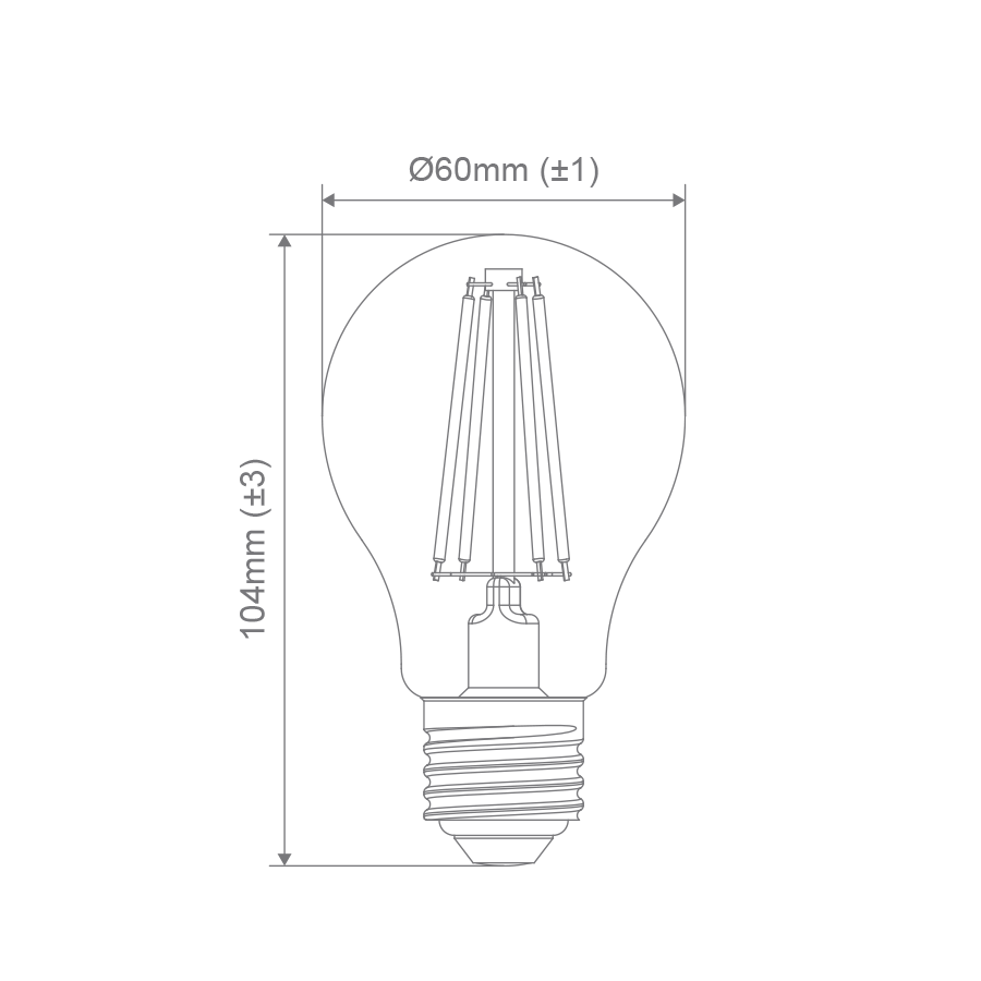 Filament Clear GLS 8.6W E27 Dimmable LED Globe / White - 65933