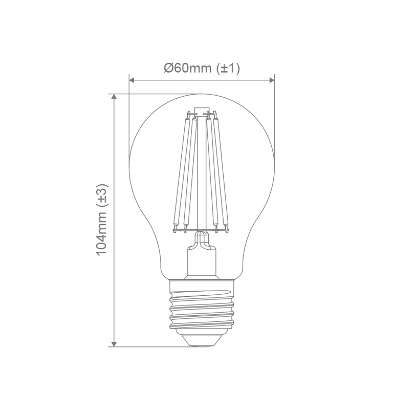 Filament Clear GLS 8.6W E27 Dimmable LED Globe / White - 65933