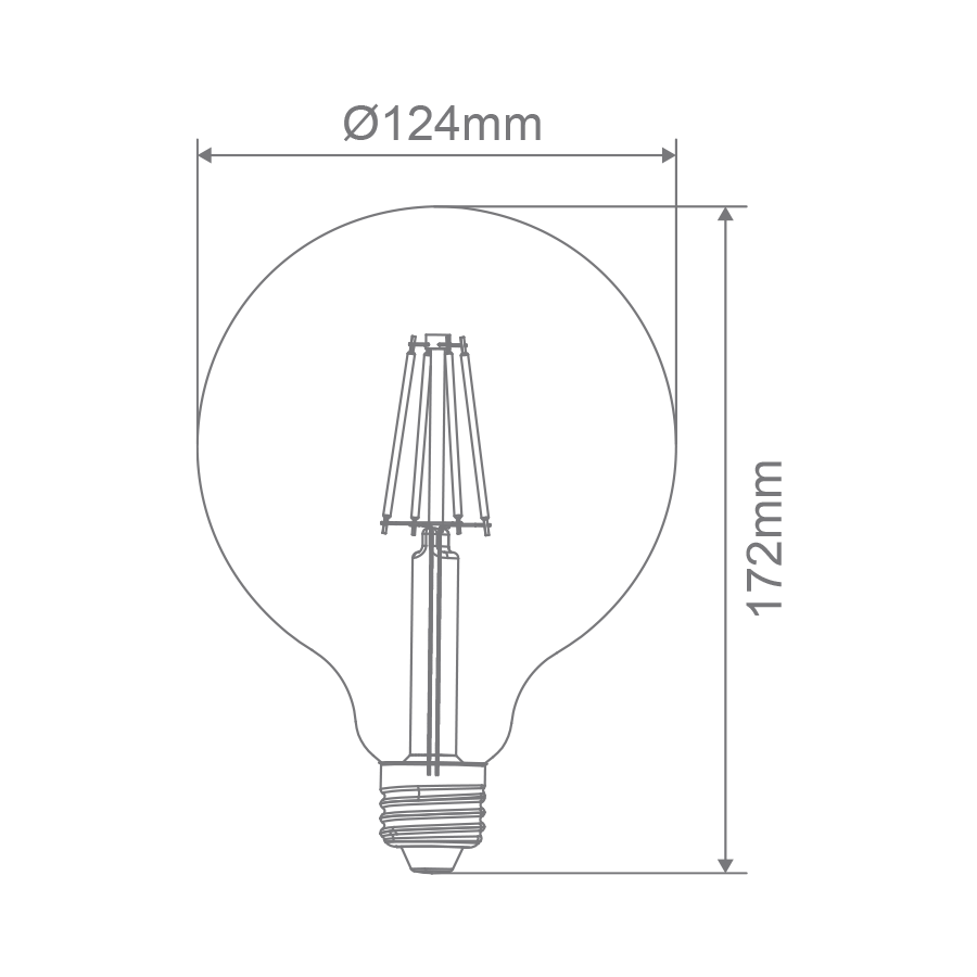 Filament Clear G120 7.5W E27 Dimmable LED Globe / Warm White - 65944