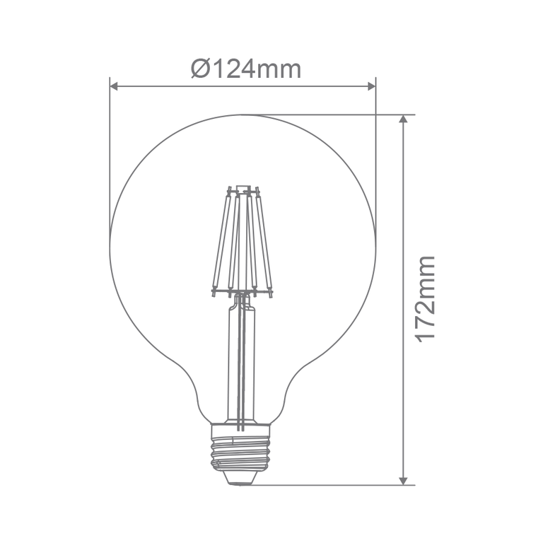 Filament Frosted G120 8.5W E27 Dimmable LED Globe / Warm White - 65988