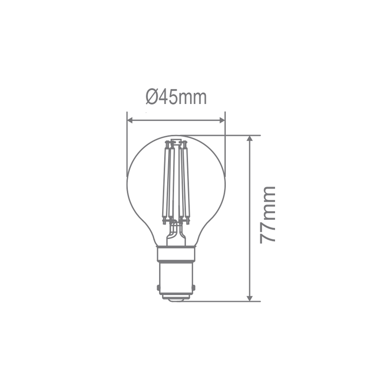 Filament Clear Fancy Round 4.8W B15 Dimmable LED Globe / White - 65929