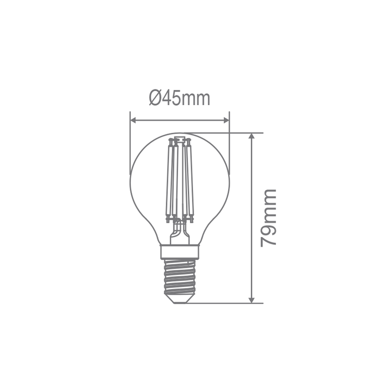 Filament Clear Fancy Round 4.8W E14 Dimmable LED Globe / Warm White - 65926