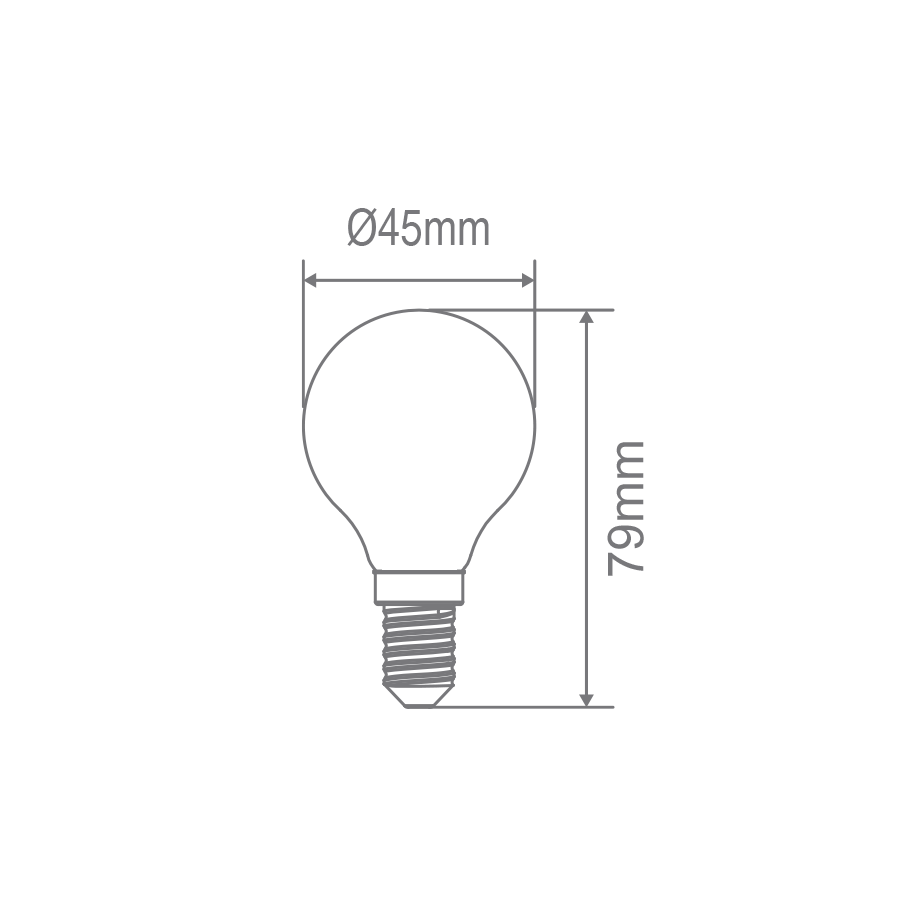 Filament Frosted Fancy Round 4.8W E14 Dimmable LED Globe / Warm White - 65970