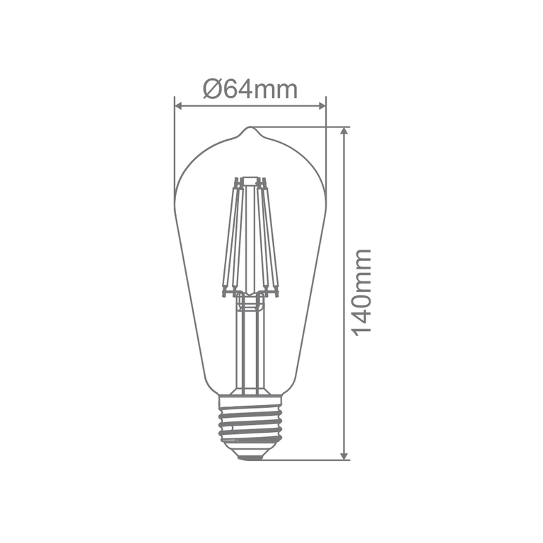 Filament Clear ST64 7.5W E27 Dimmable LED Globe / White - 65937