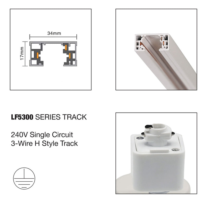 Single Phase 1 Meter Track White - LF5300/1000WH