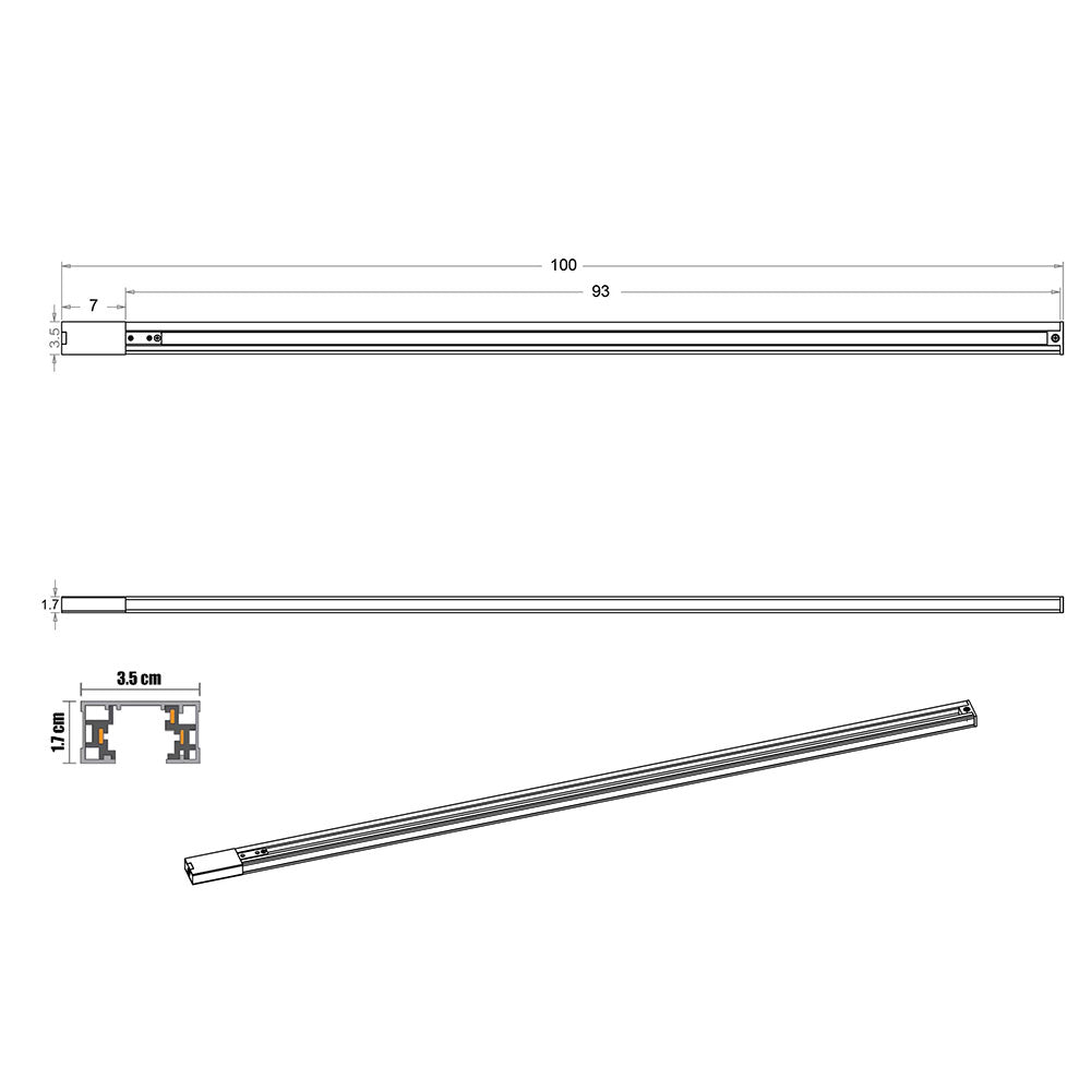 Single Phase 1 Meter Track Silver - LF5300/1000SIL
