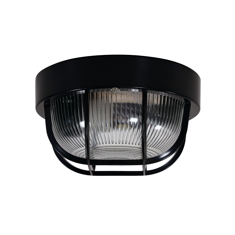 Rund Outdoor Acrylic And Glass Bunker Light Black - LF7952BK