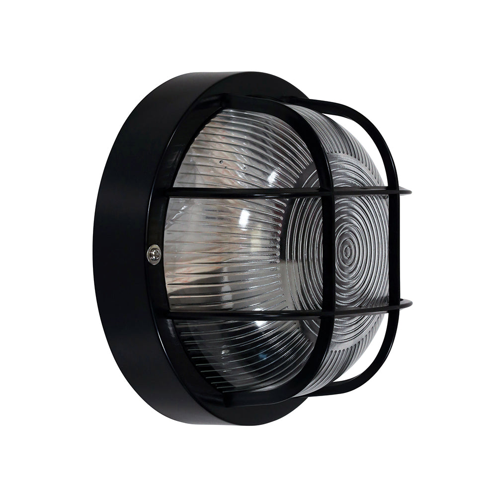 Rund Outdoor Acrylic And Glass Bunker Light Black - LF7952BK